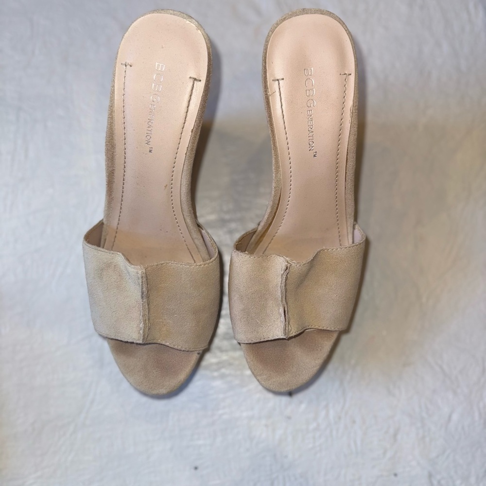 Bcbgeneration Light Gray Wedge Platform Sandals - image 2